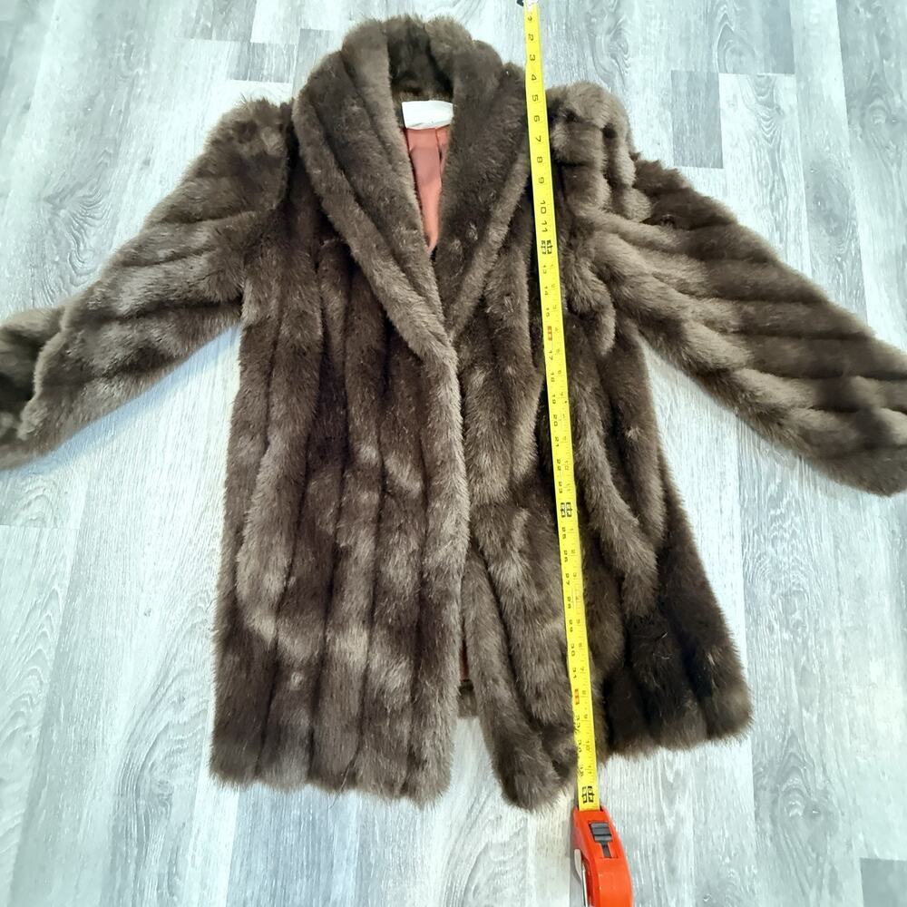 Authentic Vintage Mink Fur Coat – Rich Espresso Brown, Timeless Luxury, Size 8 - Picture 12 of 15
